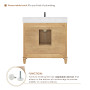 Altair Salome Bathroom Vanity in Weathered Fir with Grain White Engineered Stone Countertop