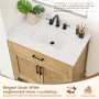 Altair Salome Bathroom Vanity in Weathered Fir with Grain White Engineered Stone Countertop
