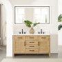 Altair Salome Bathroom Vanity in Weathered Fir with Grain White Engineered Stone Countertop