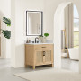 Altair Salome Bathroom Vanity in Weathered Fir with Grain White Engineered Stone Countertop