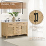 Altair Salome Bathroom Vanity in Weathered Fir with Grain White Engineered Stone Countertop