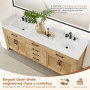 Altair Salome Bathroom Vanity in Weathered Fir with Grain White Engineered Stone Countertop