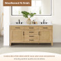 Altair Salome Bathroom Vanity in Weathered Fir with Grain White Engineered Stone Countertop