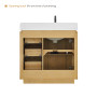 Altair Serene Bathroom Vanity in Nature Brown with Grain White Engineered Stone Countertop Altair Serene Bathroom Vanity in Nature Brown with Grain White Engineered Stone Countertop
