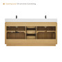 Altair Serene Bathroom Vanity in Nature Brown with Grain White Engineered Stone Countertop Altair Serene Bathroom Vanity in Nature Brown with Grain White Engineered Stone Countertop