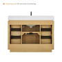 Altair Serene Bathroom Vanity in Nature Brown with Grain White Engineered Stone Countertop Altair Serene Bathroom Vanity in Nature Brown with Grain White Engineered Stone Countertop