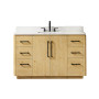 Altair Serene Bathroom Vanity in Nature Brown with Grain White Engineered Stone Countertop Altair Serene Bathroom Vanity in Nature Brown with Grain White Engineered Stone Countertop