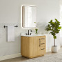 Altair Serene Bathroom Vanity in Nature Brown with Grain White Engineered Stone Countertop Altair Serene Bathroom Vanity in Nature Brown with Grain White Engineered Stone Countertop
