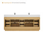 Altair Serene Bathroom Vanity in Nature Brown with Grain White Engineered Stone Countertop Altair Serene Bathroom Vanity in Nature Brown with Grain White Engineered Stone Countertop