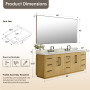 Altair Serene Bathroom Vanity in Nature Brown with Grain White Engineered Stone Countertop Altair Serene Bathroom Vanity in Nature Brown with Grain White Engineered Stone Countertop