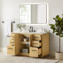 Altair Serene Bathroom Vanity in Nature Brown with Grain White Engineered Stone Countertop Altair Serene Bathroom Vanity in Nature Brown with Grain White Engineered Stone Countertop