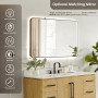 Altair Serene Bathroom Vanity in Nature Brown with Grain White Engineered Stone Countertop Altair Serene Bathroom Vanity in Nature Brown with Grain White Engineered Stone Countertop