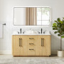 Altair Serene Bathroom Vanity in Nature Brown with Grain White Engineered Stone Countertop Altair Serene Bathroom Vanity in Nature Brown with Grain White Engineered Stone Countertop