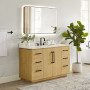 Altair Serene Bathroom Vanity in Nature Brown with Grain White Engineered Stone Countertop Altair Serene Bathroom Vanity in Nature Brown with Grain White Engineered Stone Countertop