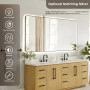 Altair Serene Bathroom Vanity in Nature Brown with Grain White Engineered Stone Countertop Altair Serene Bathroom Vanity in Nature Brown with Grain White Engineered Stone Countertop