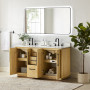 Altair Serene Bathroom Vanity in Nature Brown with Grain White Engineered Stone Countertop Altair Serene Bathroom Vanity in Nature Brown with Grain White Engineered Stone Countertop