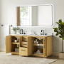Altair Serene Bathroom Vanity in Nature Brown with Grain White Engineered Stone Countertop Altair Serene Bathroom Vanity in Nature Brown with Grain White Engineered Stone Countertop