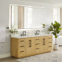 Altair Serene Bathroom Vanity in Nature Brown with Grain White Engineered Stone Countertop Altair Serene Bathroom Vanity in Nature Brown with Grain White Engineered Stone Countertop