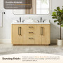 Altair Serene Bathroom Vanity in Nature Brown with Grain White Engineered Stone Countertop Altair Serene Bathroom Vanity in Nature Brown with Grain White Engineered Stone Countertop