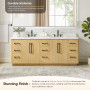 Altair Serene Bathroom Vanity in Nature Brown with Grain White Engineered Stone Countertop Altair Serene Bathroom Vanity in Nature Brown with Grain White Engineered Stone Countertop