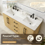 Altair Serene Bathroom Vanity in Nature Brown with Grain White Engineered Stone Countertop Altair Serene Bathroom Vanity in Nature Brown with Grain White Engineered Stone Countertop