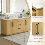 Altair Serene Bathroom Vanity in Nature Brown with Grain White Engineered Stone Countertop Altair Serene Bathroom Vanity in Nature Brown with Grain White Engineered Stone Countertop