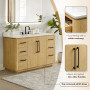 Altair Serene Bathroom Vanity in Nature Brown with Grain White Engineered Stone Countertop Altair Serene Bathroom Vanity in Nature Brown with Grain White Engineered Stone Countertop