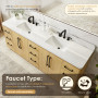 Altair Serene Bathroom Vanity in Nature Brown with Grain White Engineered Stone Countertop Altair Serene Bathroom Vanity in Nature Brown with Grain White Engineered Stone Countertop