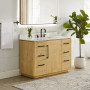 Altair Serene Bathroom Vanity in Nature Brown with Grain White Engineered Stone Countertop Altair Serene Bathroom Vanity in Nature Brown with Grain White Engineered Stone Countertop