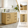 Altair Serene Bathroom Vanity in Nature Brown with Grain White Engineered Stone Countertop Altair Serene Bathroom Vanity in Nature Brown with Grain White Engineered Stone Countertop