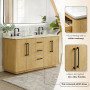 Altair Serene Bathroom Vanity in Nature Brown with Grain White Engineered Stone Countertop Altair Serene Bathroom Vanity in Nature Brown with Grain White Engineered Stone Countertop