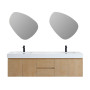 Altair Siena 72" Wall-mounted Double Bathroom Vanity with White Artificial Drop-in Sink Altair Siena 72" Wall-mounted Double Bathroom Vanity with White Artificial Drop-in Sink