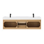 Altair Siena 72" Wall-mounted Double Bathroom Vanity with White Artificial Drop-in Sink Altair Siena 72" Wall-mounted Double Bathroom Vanity with White Artificial Drop-in Sink