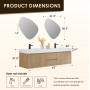 Altair Siena 72" Wall-mounted Double Bathroom Vanity with White Artificial Drop-in Sink Altair Siena 72" Wall-mounted Double Bathroom Vanity with White Artificial Drop-in Sink