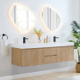 Altair Siena 72" Wall-mounted Double Bathroom Vanity with White Artificial Drop-in Sink Altair Siena 72" Wall-mounted Double Bathroom Vanity with White Artificial Drop-in Sink