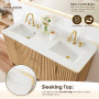 Altair Sierra 60" Double Bathroom Vanity in Washed Light Brown with Engineered Stone Countertop Altair Sierra 60" Double Bathroom Vanity in Washed Light Brown with Engineered Stone Countertop