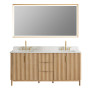 Altair Sierra 72" Double Bathroom Vanity in Washed Light Brown with Engineered Stone Countertop Altair Sierra 72" Double Bathroom Vanity in Washed Light Brown with Engineered Stone Countertop