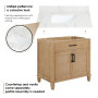 Altair Solana 36" Single Bathroom Vanity in Weathered Fir with Calacatta White Quartz Countertop