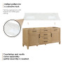 Altair Solana 72" Double Bathroom Vanity in Weathered Fir with Calacatta White Quartz Countertop