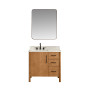 Altair Velora Bathroom Vanity in Mango Brown with Grain White Engineered Stone Countertop Altair Velora Bathroom Vanity in Mango Brown with Grain White Engineered Stone Countertop