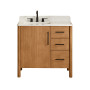Altair Velora Bathroom Vanity in Mango Brown with Grain White Engineered Stone Countertop Altair Velora Bathroom Vanity in Mango Brown with Grain White Engineered Stone Countertop