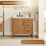 Altair Velora Bathroom Vanity in Mango Brown with Grain White Engineered Stone Countertop Altair Velora Bathroom Vanity in Mango Brown with Grain White Engineered Stone Countertop