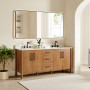 Altair Velora Bathroom Vanity in Mango Brown with Grain White Engineered Stone Countertop Altair Velora Bathroom Vanity in Mango Brown with Grain White Engineered Stone Countertop