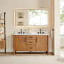 Altair Velora Bathroom Vanity in Mango Brown with Grain White Engineered Stone Countertop Altair Velora Bathroom Vanity in Mango Brown with Grain White Engineered Stone Countertop