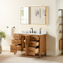 Altair Velora Bathroom Vanity in Mango Brown with Grain White Engineered Stone Countertop Altair Velora Bathroom Vanity in Mango Brown with Grain White Engineered Stone Countertop