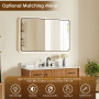 Altair Velora Bathroom Vanity in Mango Brown with Grain White Engineered Stone Countertop Altair Velora Bathroom Vanity in Mango Brown with Grain White Engineered Stone Countertop