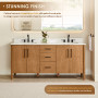 Altair Velora Bathroom Vanity in Mango Brown with Grain White Engineered Stone Countertop Altair Velora Bathroom Vanity in Mango Brown with Grain White Engineered Stone Countertop