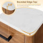 Altair Velora Bathroom Vanity in Mango Brown with Grain White Engineered Stone Countertop Altair Velora Bathroom Vanity in Mango Brown with Grain White Engineered Stone Countertop