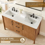 Altair Velora Bathroom Vanity in Mango Brown with Grain White Engineered Stone Countertop Altair Velora Bathroom Vanity in Mango Brown with Grain White Engineered Stone Countertop