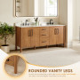 Altair Velora Bathroom Vanity in Mango Brown with Grain White Engineered Stone Countertop Altair Velora Bathroom Vanity in Mango Brown with Grain White Engineered Stone Countertop